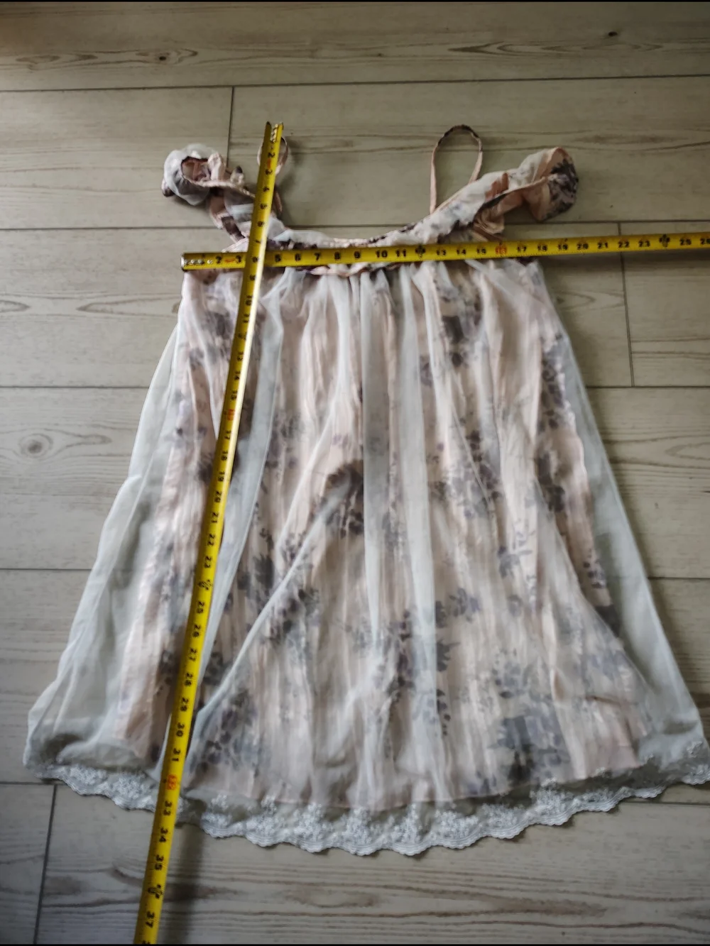 Sheer Floral Ruffle Cami — Blush and Lavender